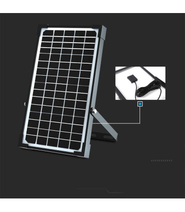Projektor Led Solarny V-Tac 10W Ip65, Pilot Timer, Lifepo 3.7V 6000Ma Czarny Vt-411 4000K 1500Lm