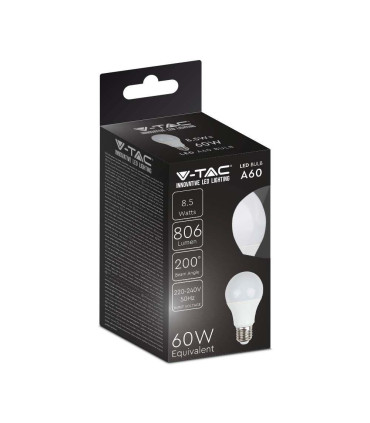 Żarówka Led V-Tac 8,5W E27 A60 Vt-2099 6500K 806Lm