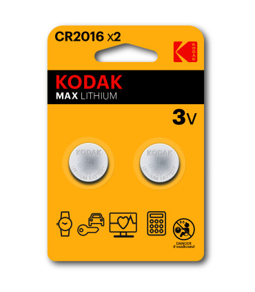Bateria Kodak Max Cr2016 Litowa 2Szt. Blister (Cena Za 2 Sztuki)
