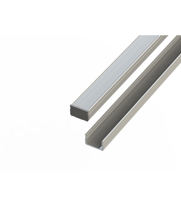 Profil aluminiowy 10 mm nawierzchniowy anodowany 2 metry + szybka mleczna