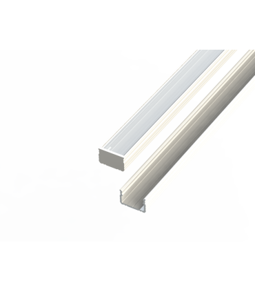 Profil aluminiowy 10 mm nawierzchniowy biały 2m + szybka mleczna