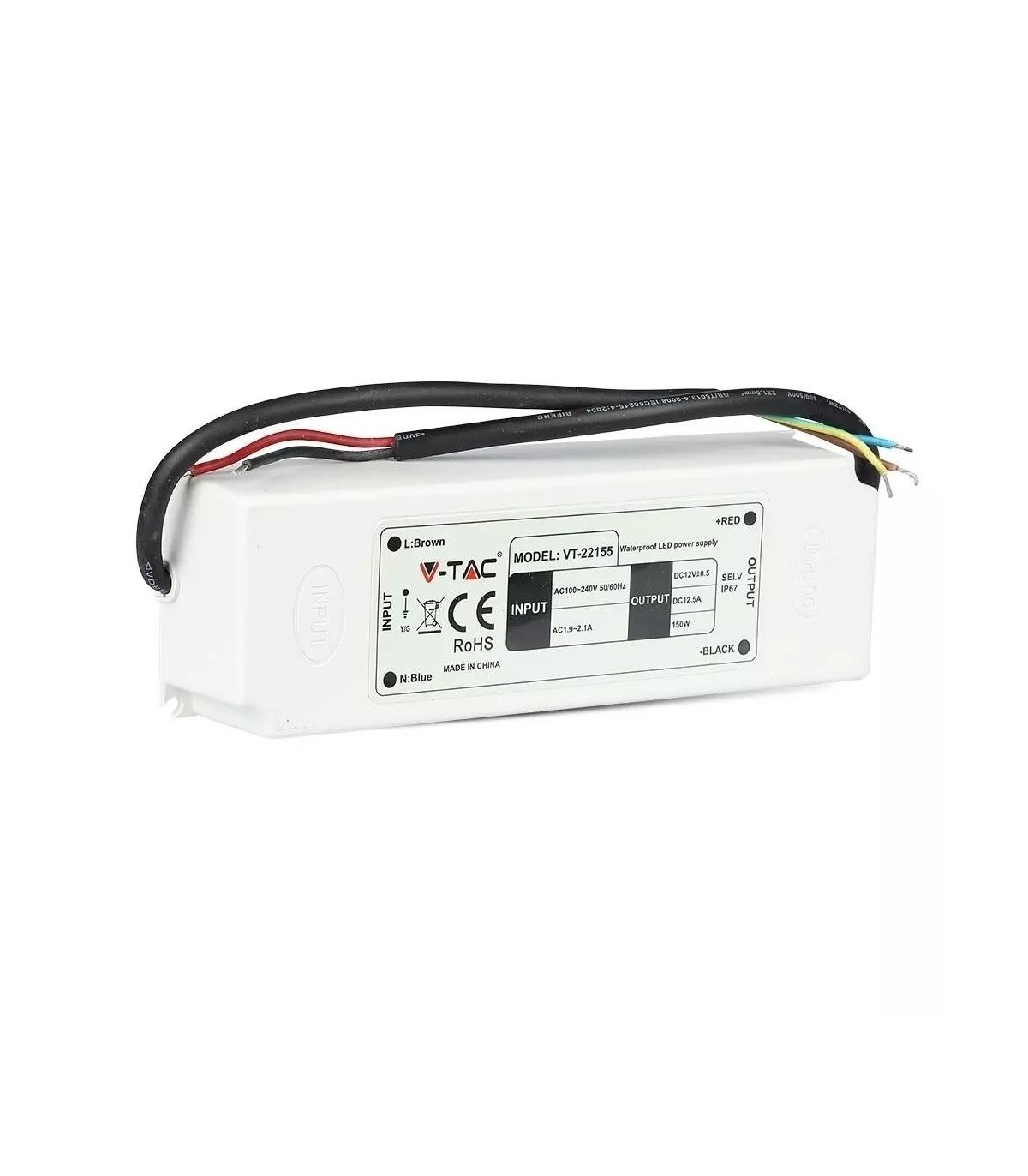 12V 12.5A 150W Waterproof LED Power Supply, Mean Well XLG-150-12-A