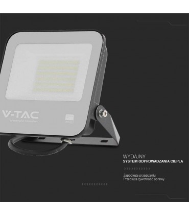 Projektor Led V-Tac 50W 135Lm/W Samsung Chip Czarny Vt-4455 6500K 5740Lm 5 Lat Gwarancji