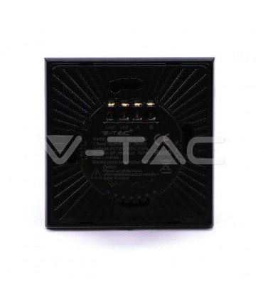 Włącznik Dotykowy Szklany Pojedynczy Schodowy Czarny V-Tac Vt-5121