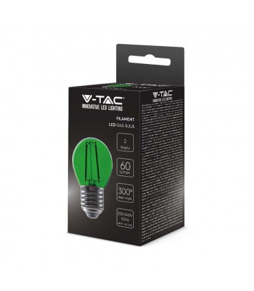 Żarówka Led V-Tac 2W Filament E27 Kulka G45 Kolor Vt-2132 Kolor Zielony 60Lm